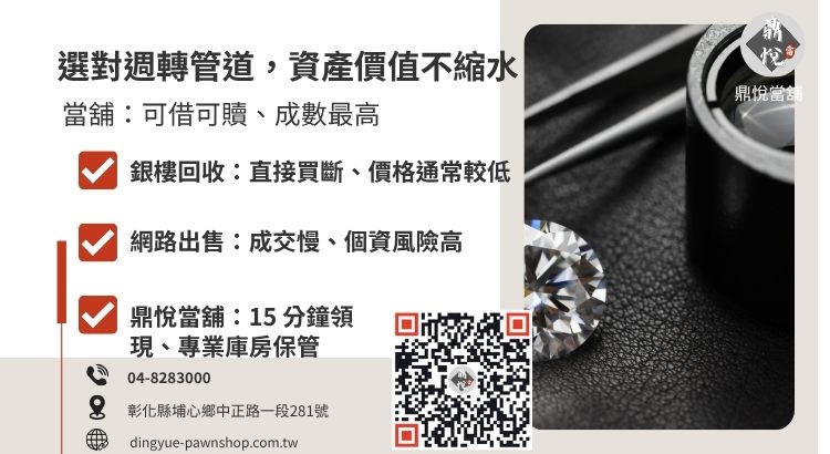 鑽石典當 vs. 銀樓回收 vs. 網路出售比較圖：撥款速度、產權歸屬與隱私性對照