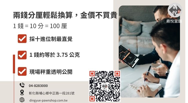 台灣黃金重量單位換算圖表：詳解兩、錢、分、厘與公克的對應關係