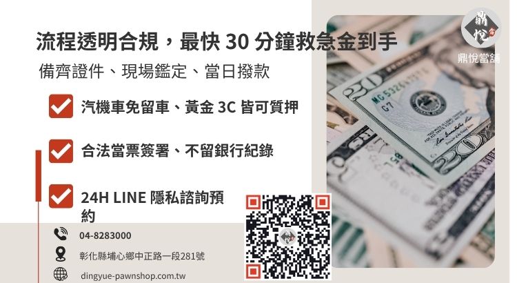 彰化當舖快速小額借款 5 大步驟，說明從諮詢到領現的標準化流程。