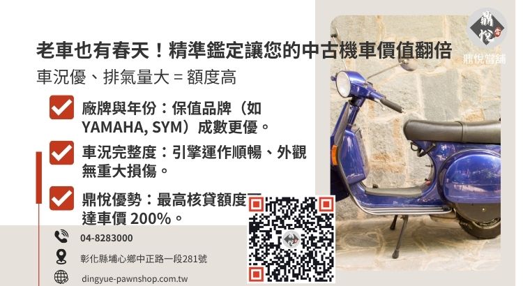分析影響舊機車貸款額度的關鍵因素，包含車況、排氣量與品牌。